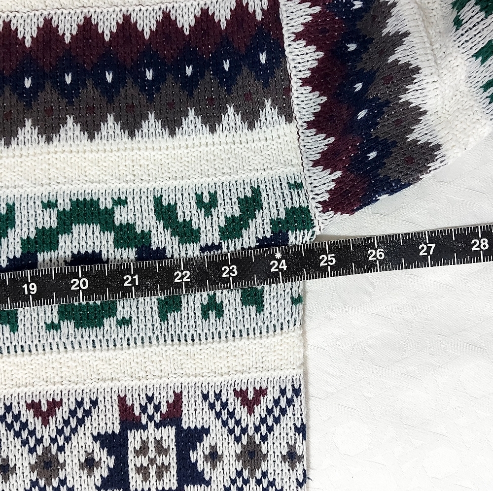 Vintage Dad Sweater Unisex Large Fair Isle Cottagecore Academia 80's Pullover - Picture 7 of 8